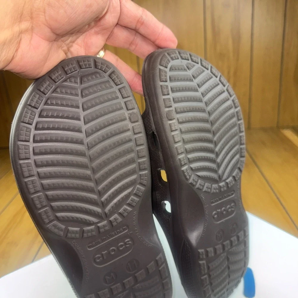 Crocs Classic Slide‎ Mens 11 Chocolate Brown Comfort Sandals 206121-206